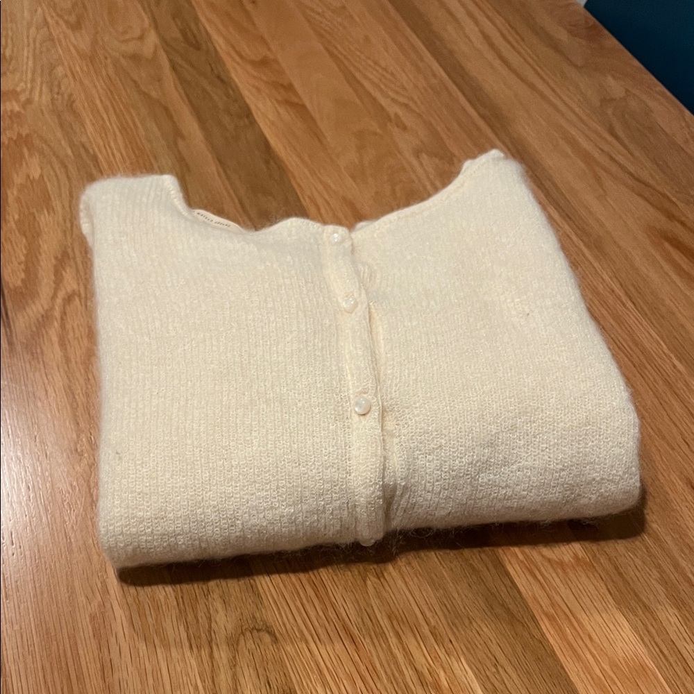 Sezane Cream Cardigan Sweater